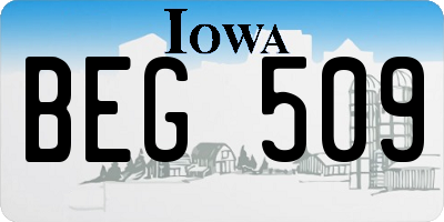 IA license plate BEG509