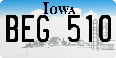 IA license plate BEG510