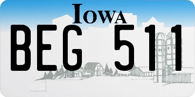 IA license plate BEG511
