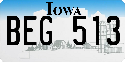 IA license plate BEG513