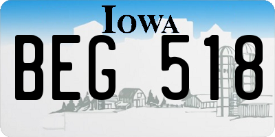 IA license plate BEG518