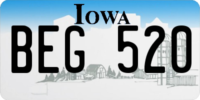 IA license plate BEG520
