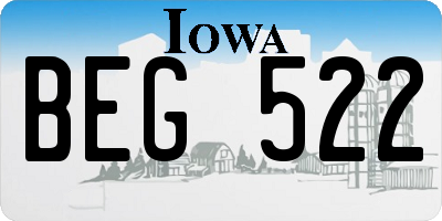 IA license plate BEG522