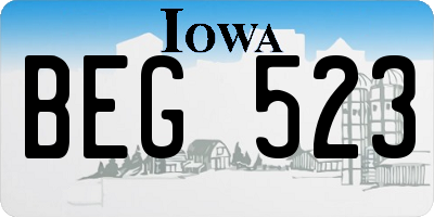 IA license plate BEG523