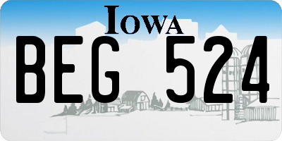 IA license plate BEG524