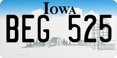 IA license plate BEG525