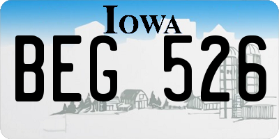IA license plate BEG526