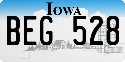 IA license plate BEG528