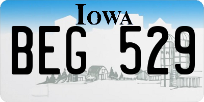 IA license plate BEG529