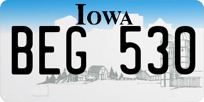 IA license plate BEG530