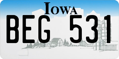 IA license plate BEG531