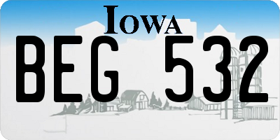 IA license plate BEG532