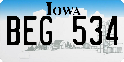 IA license plate BEG534