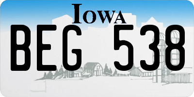 IA license plate BEG538