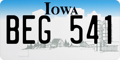 IA license plate BEG541