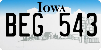 IA license plate BEG543