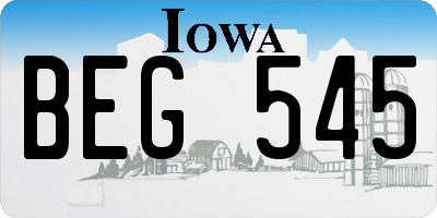 IA license plate BEG545