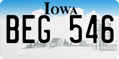 IA license plate BEG546