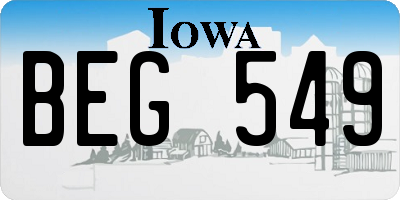 IA license plate BEG549