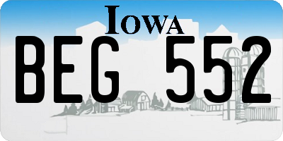 IA license plate BEG552