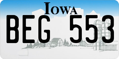 IA license plate BEG553