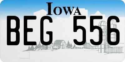 IA license plate BEG556