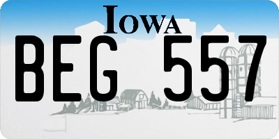 IA license plate BEG557