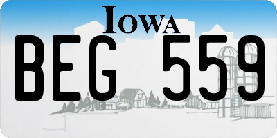 IA license plate BEG559