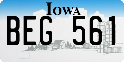 IA license plate BEG561