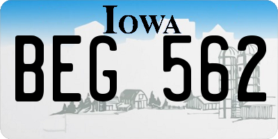 IA license plate BEG562