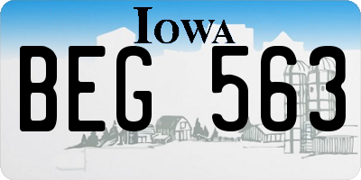 IA license plate BEG563