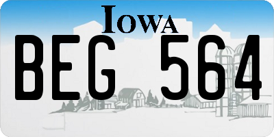 IA license plate BEG564