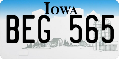 IA license plate BEG565