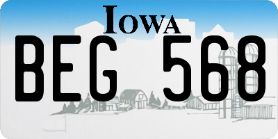 IA license plate BEG568