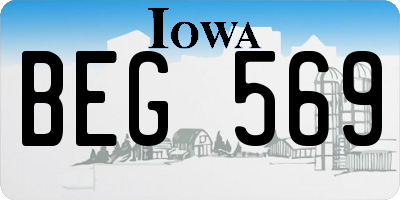 IA license plate BEG569
