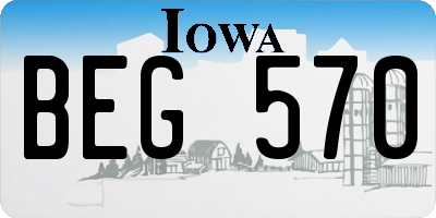 IA license plate BEG570