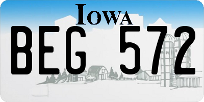 IA license plate BEG572