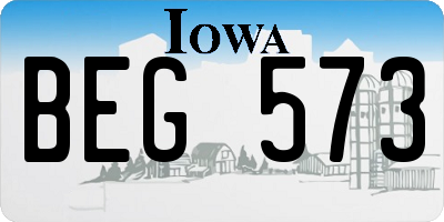 IA license plate BEG573