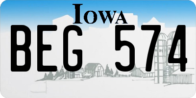 IA license plate BEG574