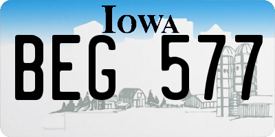 IA license plate BEG577