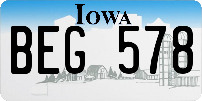 IA license plate BEG578