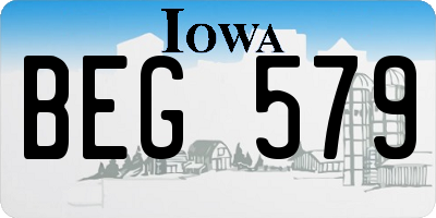 IA license plate BEG579
