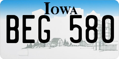 IA license plate BEG580