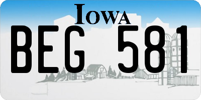 IA license plate BEG581