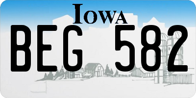 IA license plate BEG582