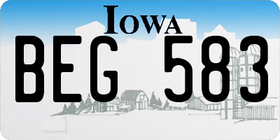 IA license plate BEG583