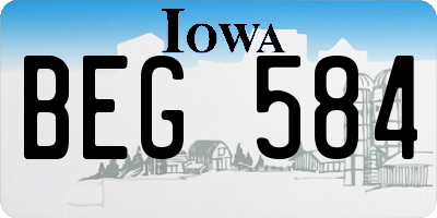 IA license plate BEG584
