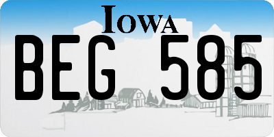 IA license plate BEG585