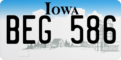 IA license plate BEG586