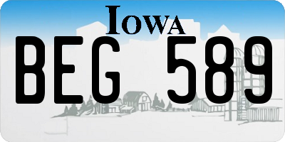 IA license plate BEG589